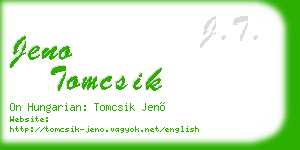 jeno tomcsik business card