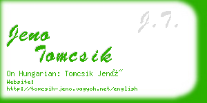 jeno tomcsik business card